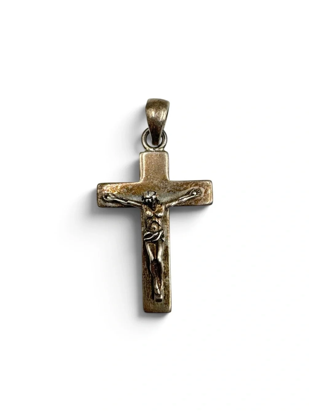 Vintage Sterling Silver Jesus Crucifix Cross Pendant Religious Catholic 2.25”